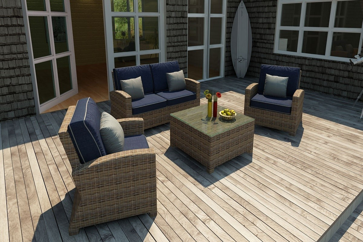 Bainbridge Loveseat Sofa (Spectrum Indigo w/ Spectrum Dove Welt)