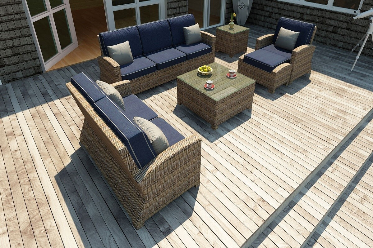 Bainbridge 3 Seater Sofa Lifestyle (Spectrum Indigo w/ Spectrum Dove Welt)