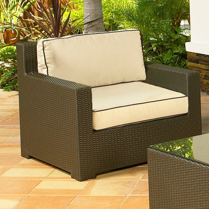 Malibu Club Chair (1 Included)  (Antique Beige w/ Cocoa Welt)