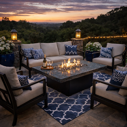 Oriflamme Mediterranean Rectangle Gas Fire Table