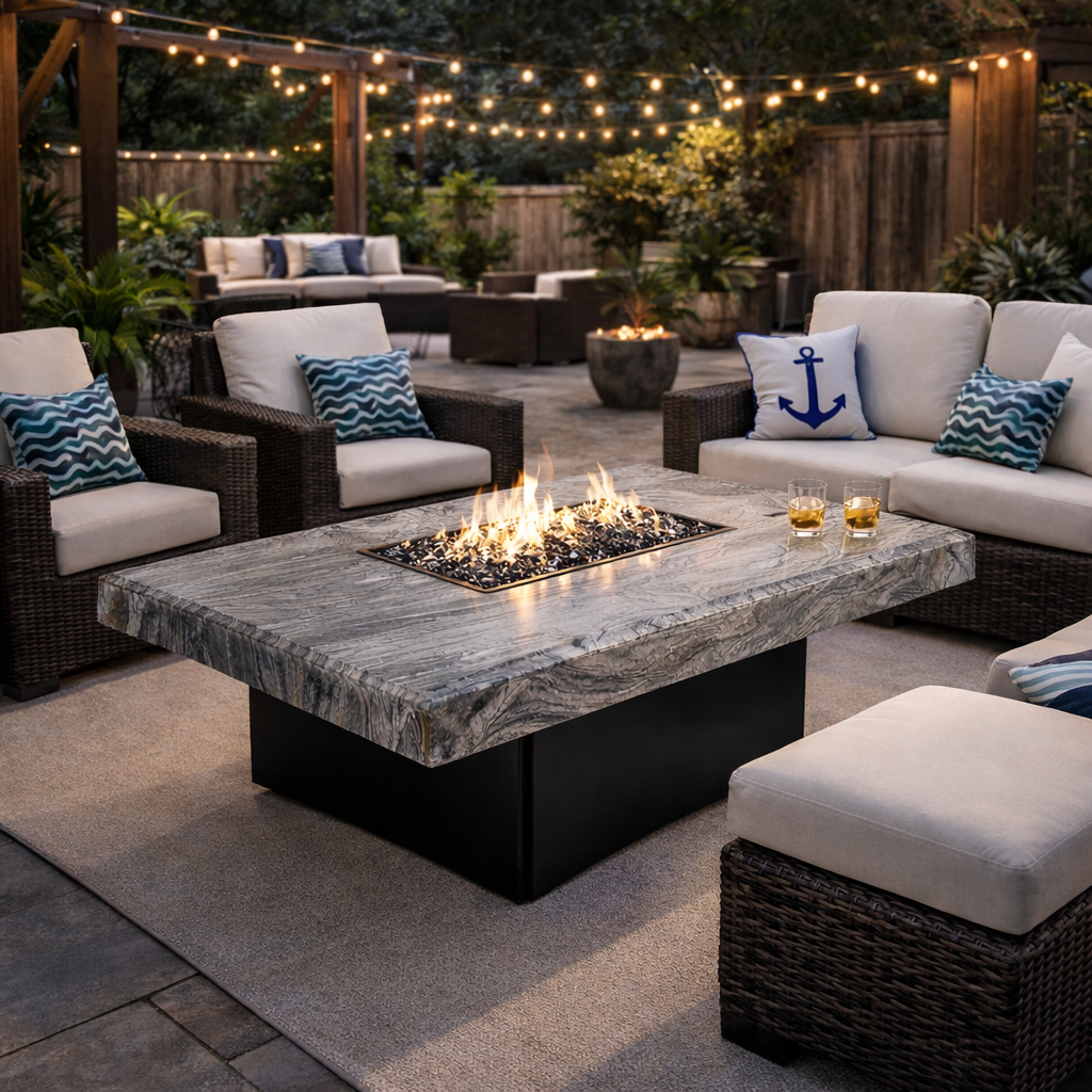 Oriflamme Mediterranean Rectangle Gas Fire Table | Propane Natural Oriflamme Mediterranean Rectangle Gas Fire Table | Propane Natural