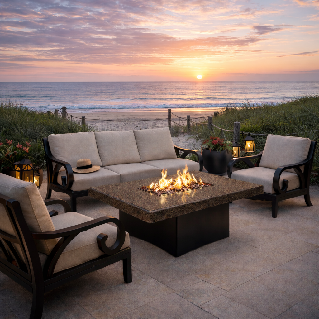 Oriflamme Mediterranean Rectangle Gas Fire Table