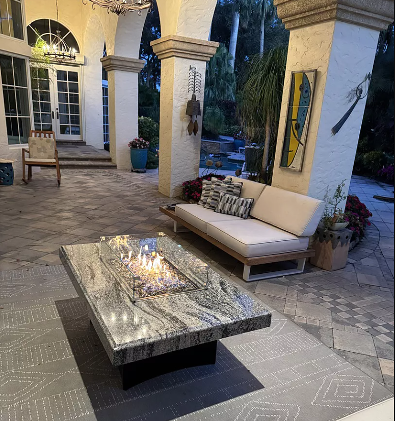 Oriflamme Mediterranean Rectangle Gas Fire Table | Propane Natural