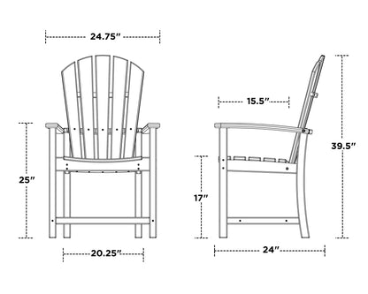 Polywood Palm Coast Dining Chair - Dimensions
