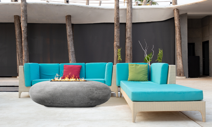 Prism Pebble Oval Concrete Fire Pit