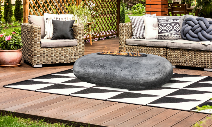 Prism Pebble Oval Concrete Fire Pit
