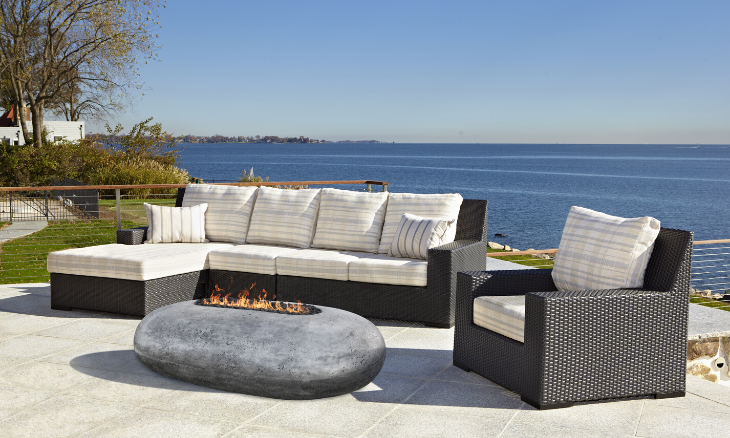 Prism Pebble Oval Concrete Fire Pit