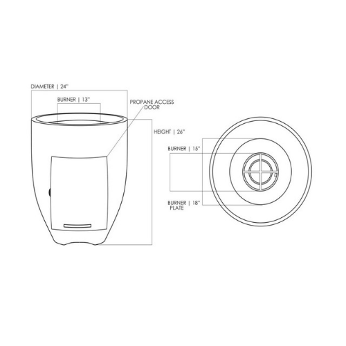 Prism Pentola 3 Concrete Fire Pit Bowl (Enclosed Propane Unit)