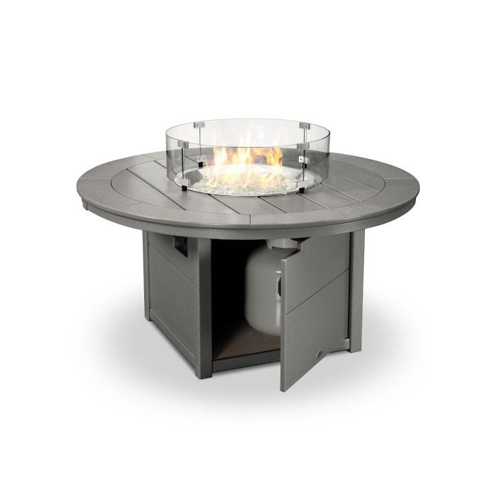 POLYWOOD 48 Inch Round Fire Pit Table