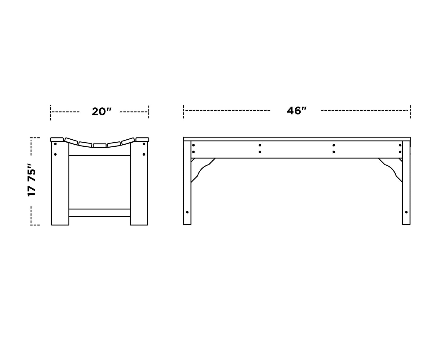POLYWOOD Traditional Garden 48" Backless Bench