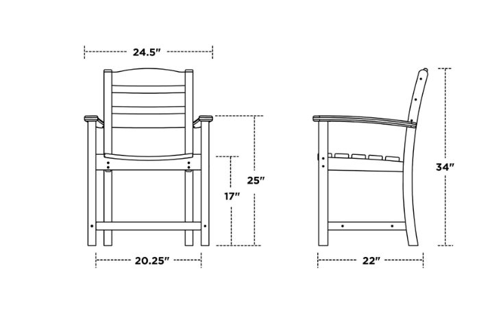Dining Chair with Arms Dimensions