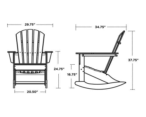 POLYWOOD Palm Coast Adirondack Rocking Chair