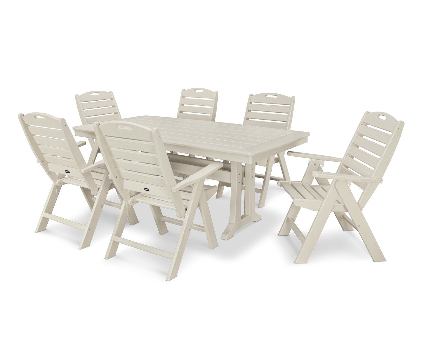 POLYWOOD 7 Piece Nautical Dining Set