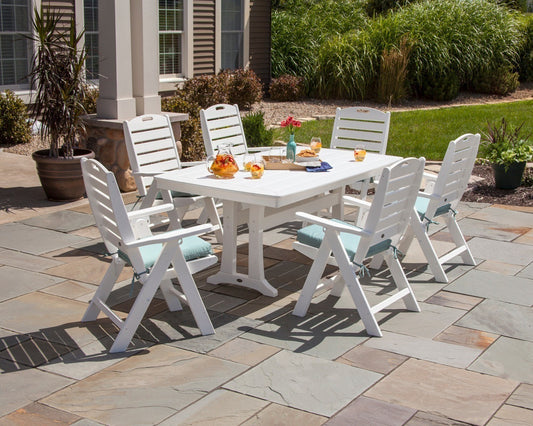 POLYWOOD 7 Piece Nautical Dining Set