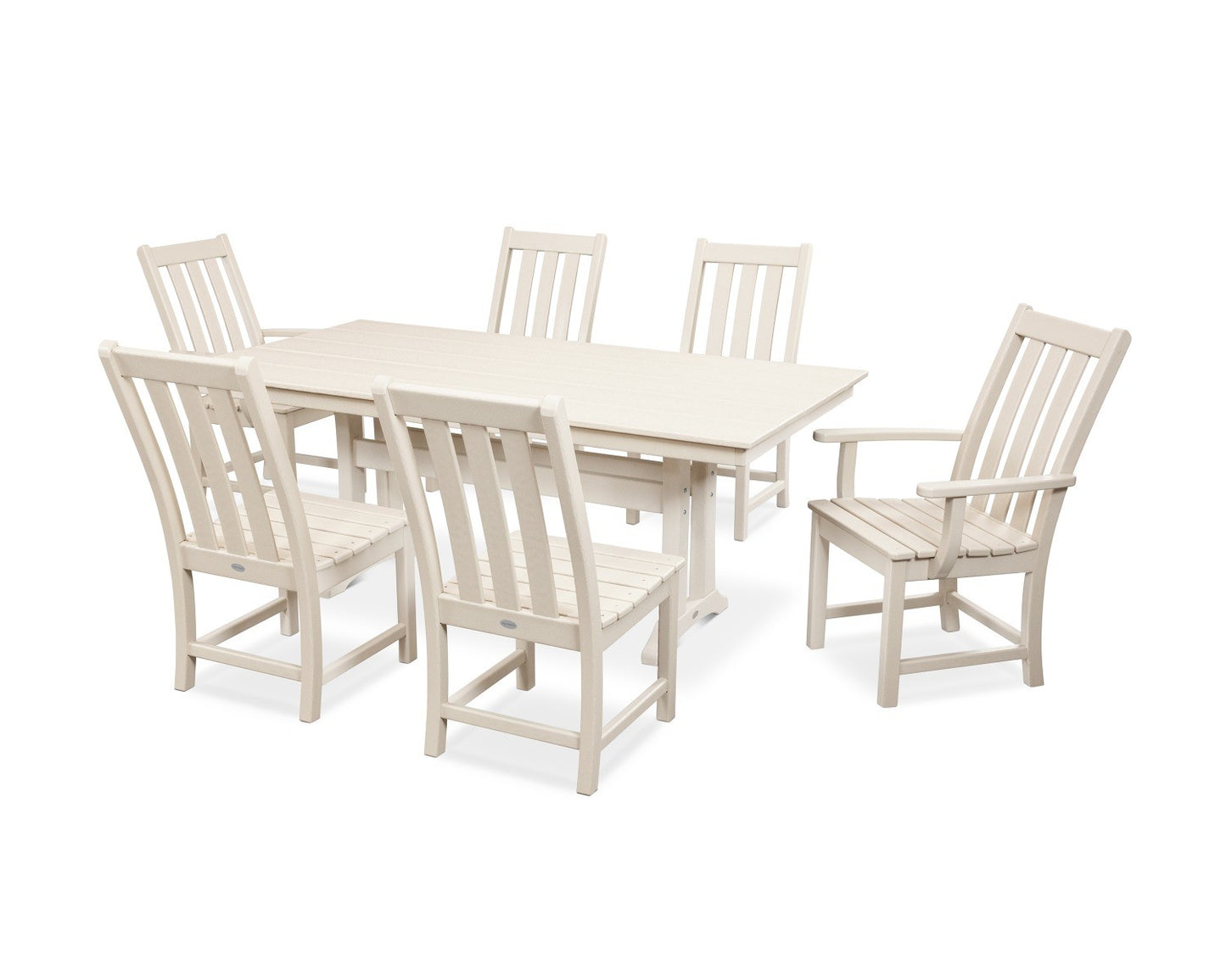 POLYWOOD Vineyard 7-Piece Farmhouse Trestle Dining Set