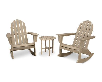POLYWOOD Vineyard 3-Piece Adirondack Rocking Chair Set