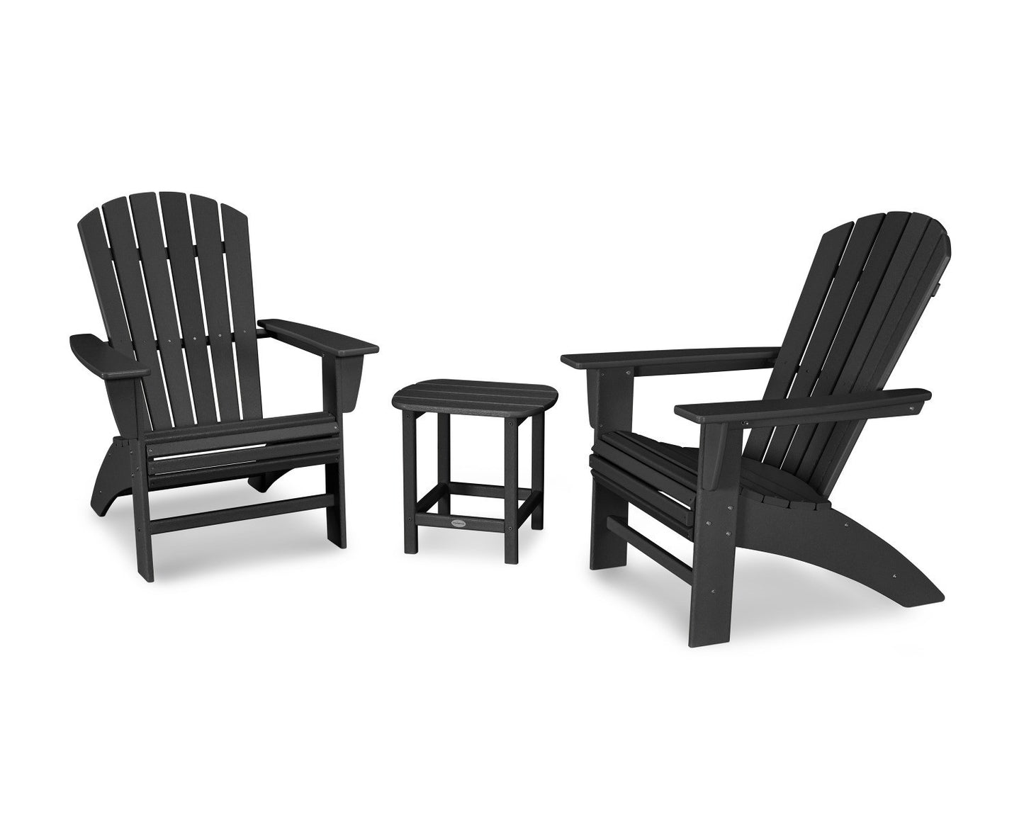 POLYWOOD Nautical 3-Piece Curveback Adirondack Set