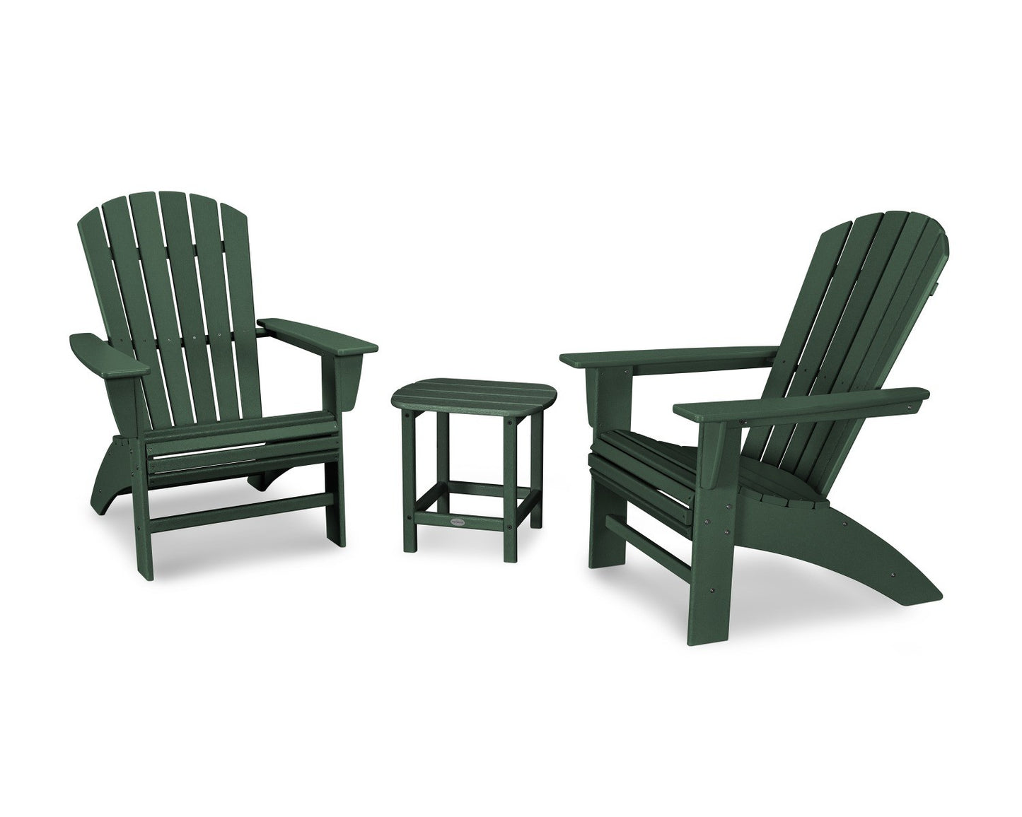 POLYWOOD Nautical 3-Piece Curveback Adirondack Set