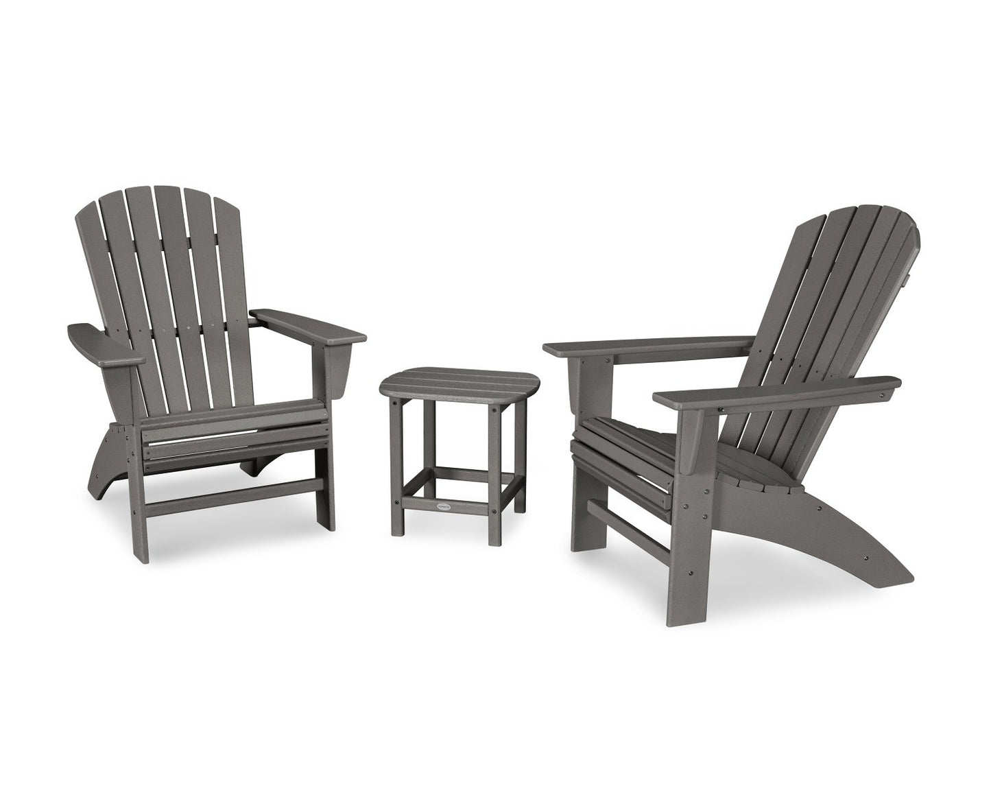 POLYWOOD Nautical 3-Piece Curveback Adirondack Set