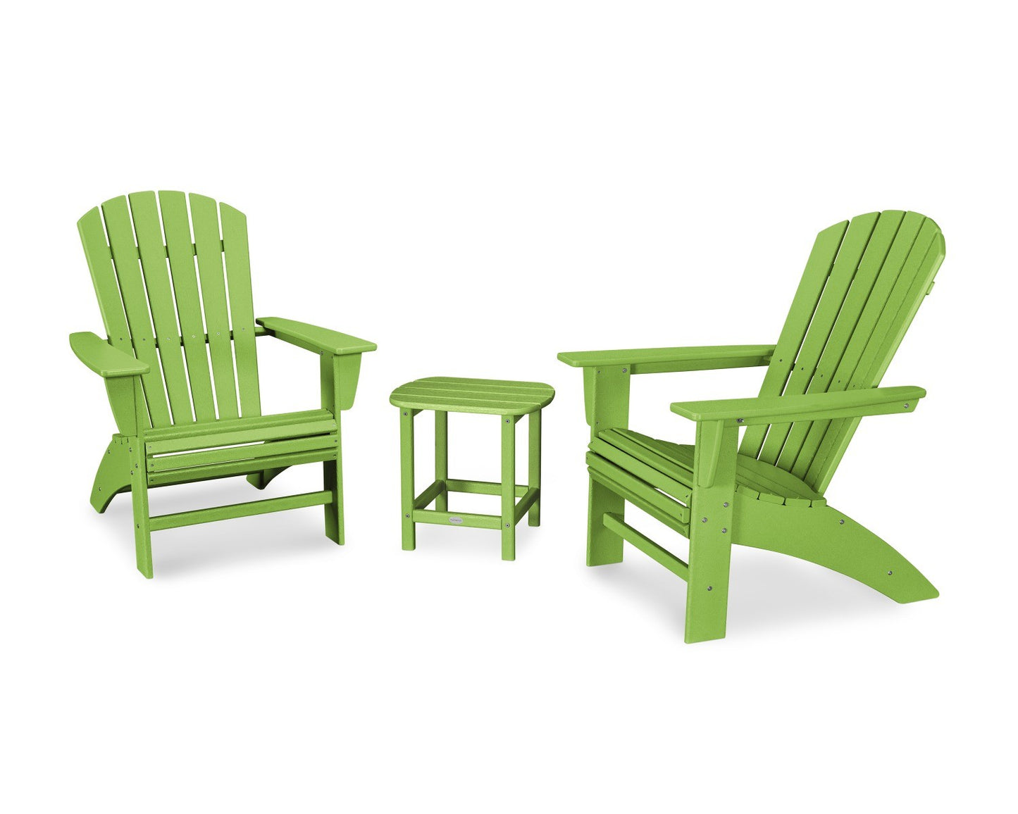 POLYWOOD Nautical 3-Piece Curveback Adirondack Set