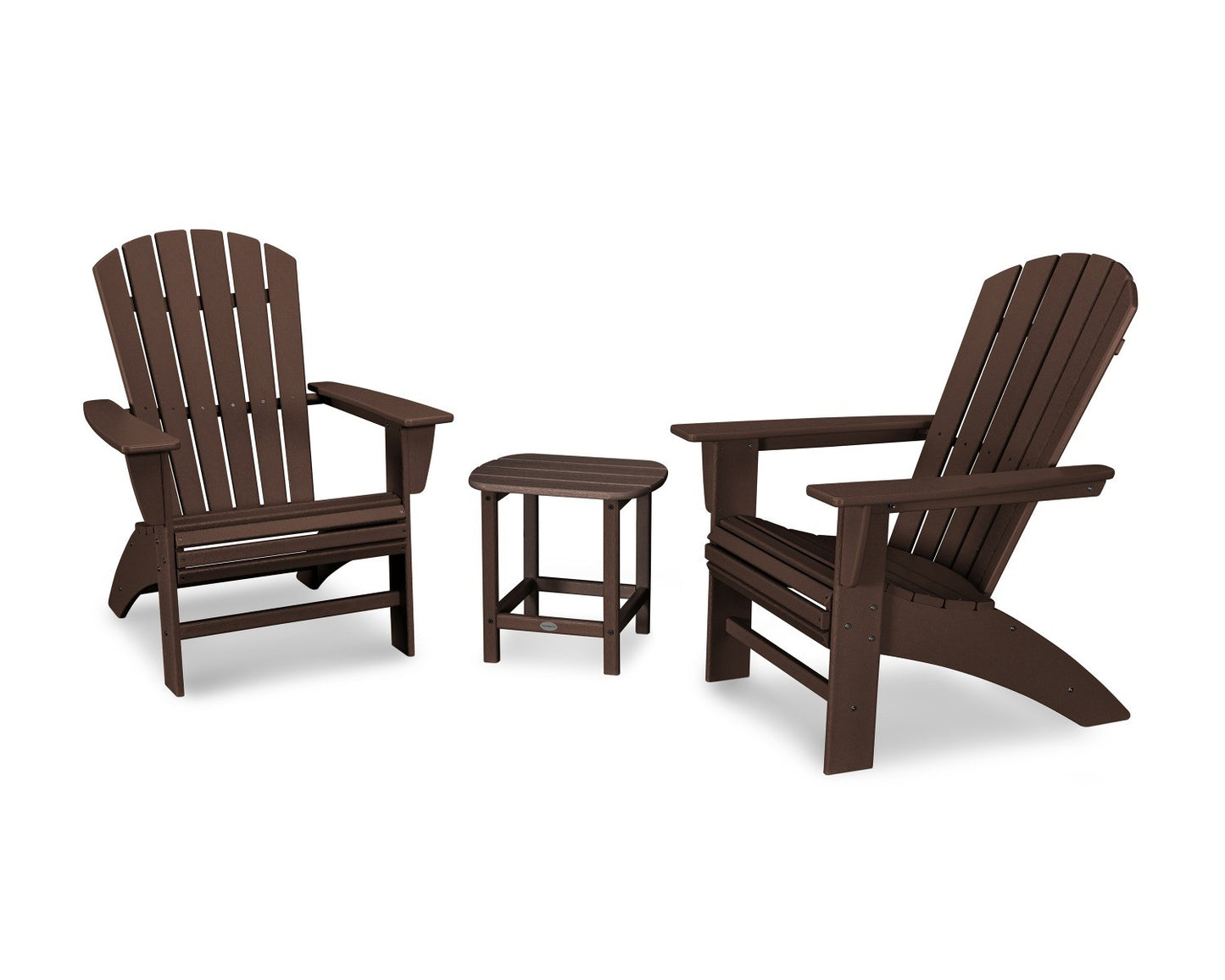 POLYWOOD Nautical 3-Piece Curveback Adirondack Set