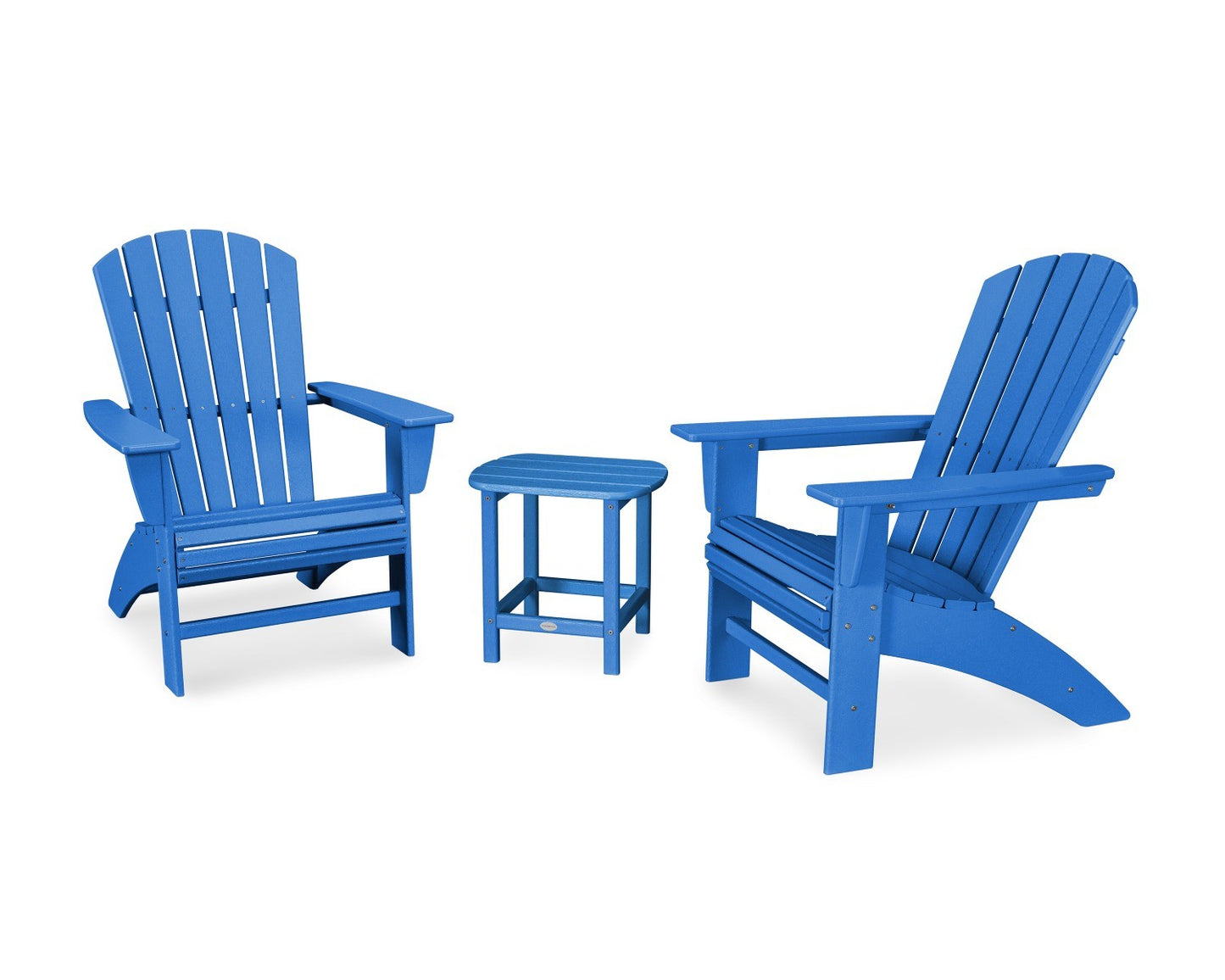 POLYWOOD Nautical 3-Piece Curveback Adirondack Set