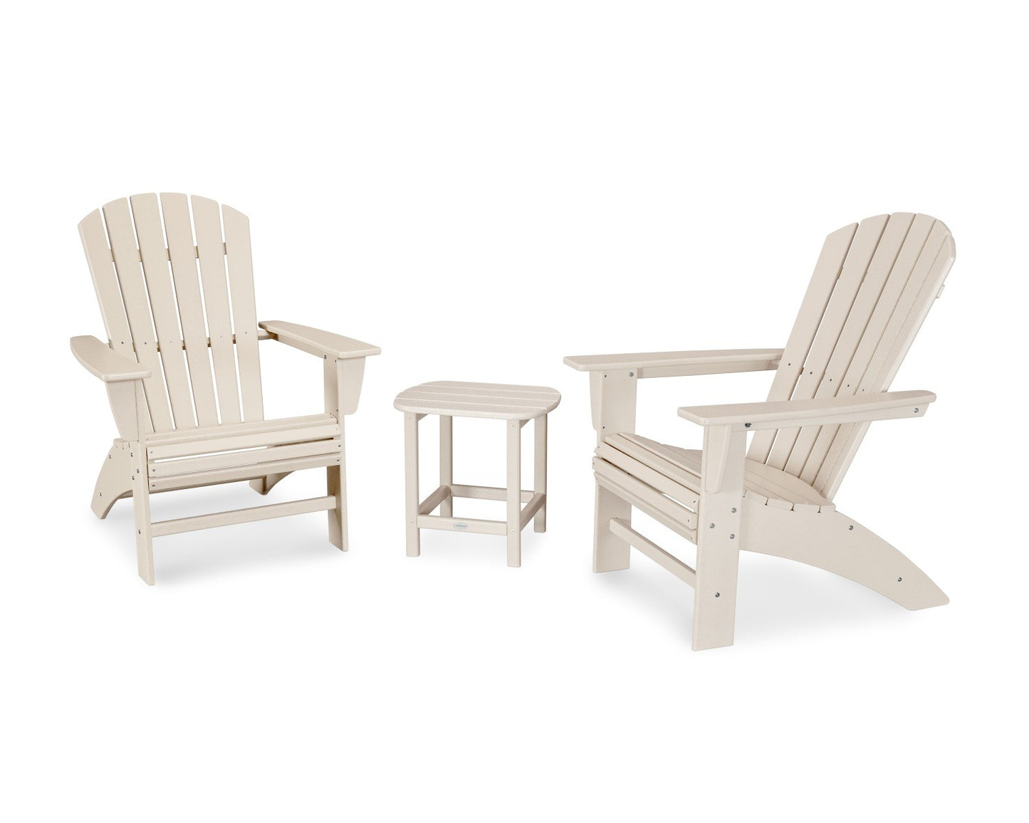 POLYWOOD Nautical 3-Piece Curveback Adirondack Set