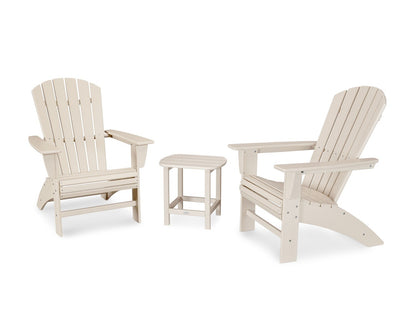 POLYWOOD Nautical 3-Piece Curveback Adirondack Set