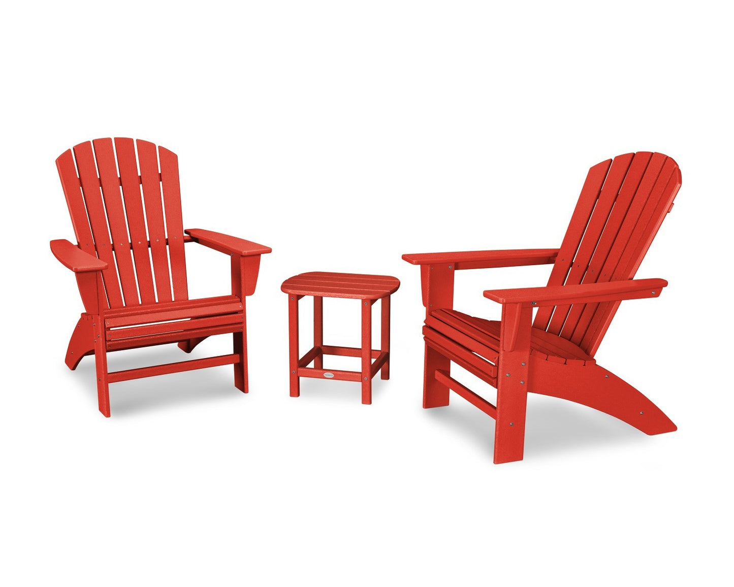 POLYWOOD Nautical 3-Piece Curveback Adirondack Set