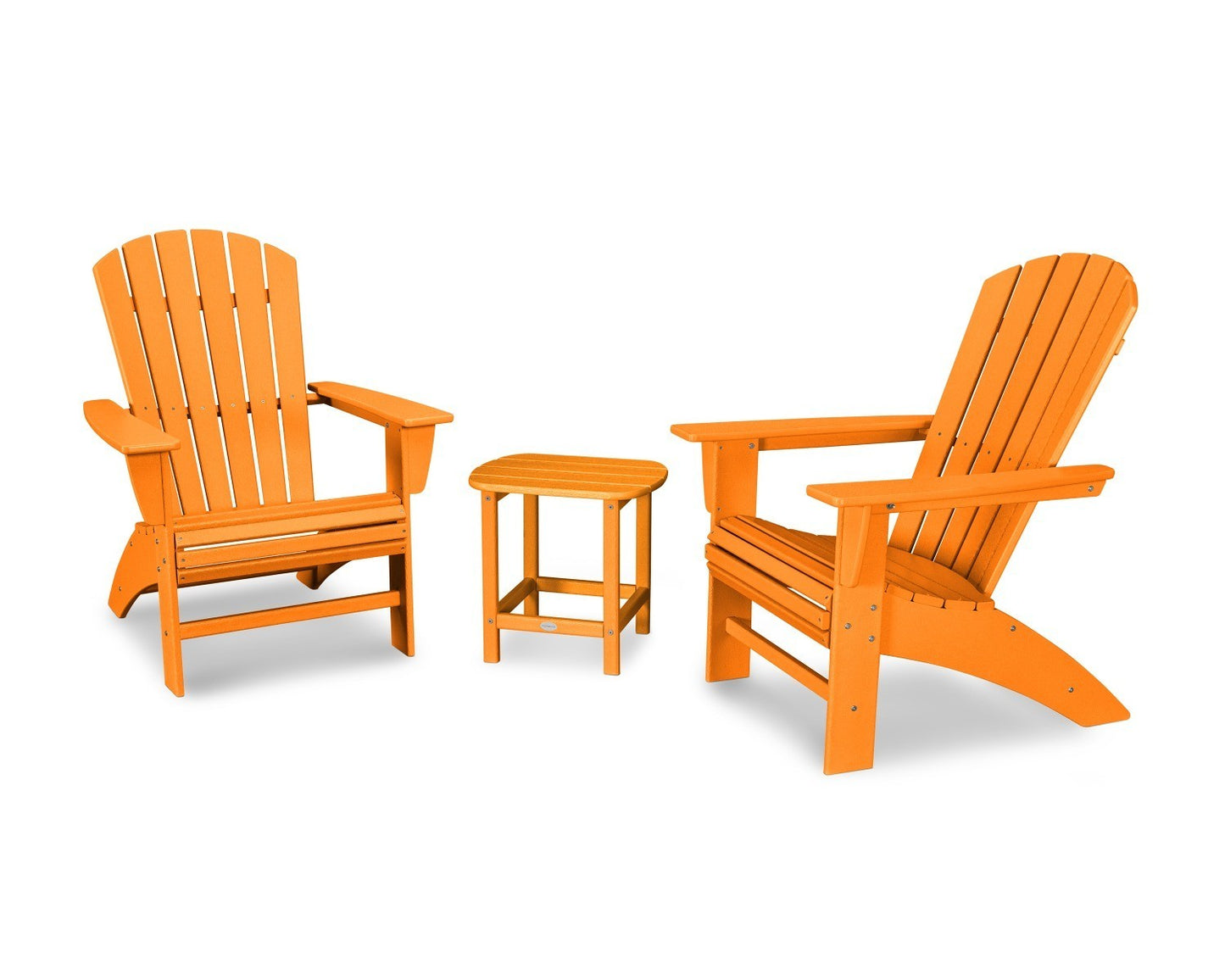 POLYWOOD Nautical 3-Piece Curveback Adirondack Set