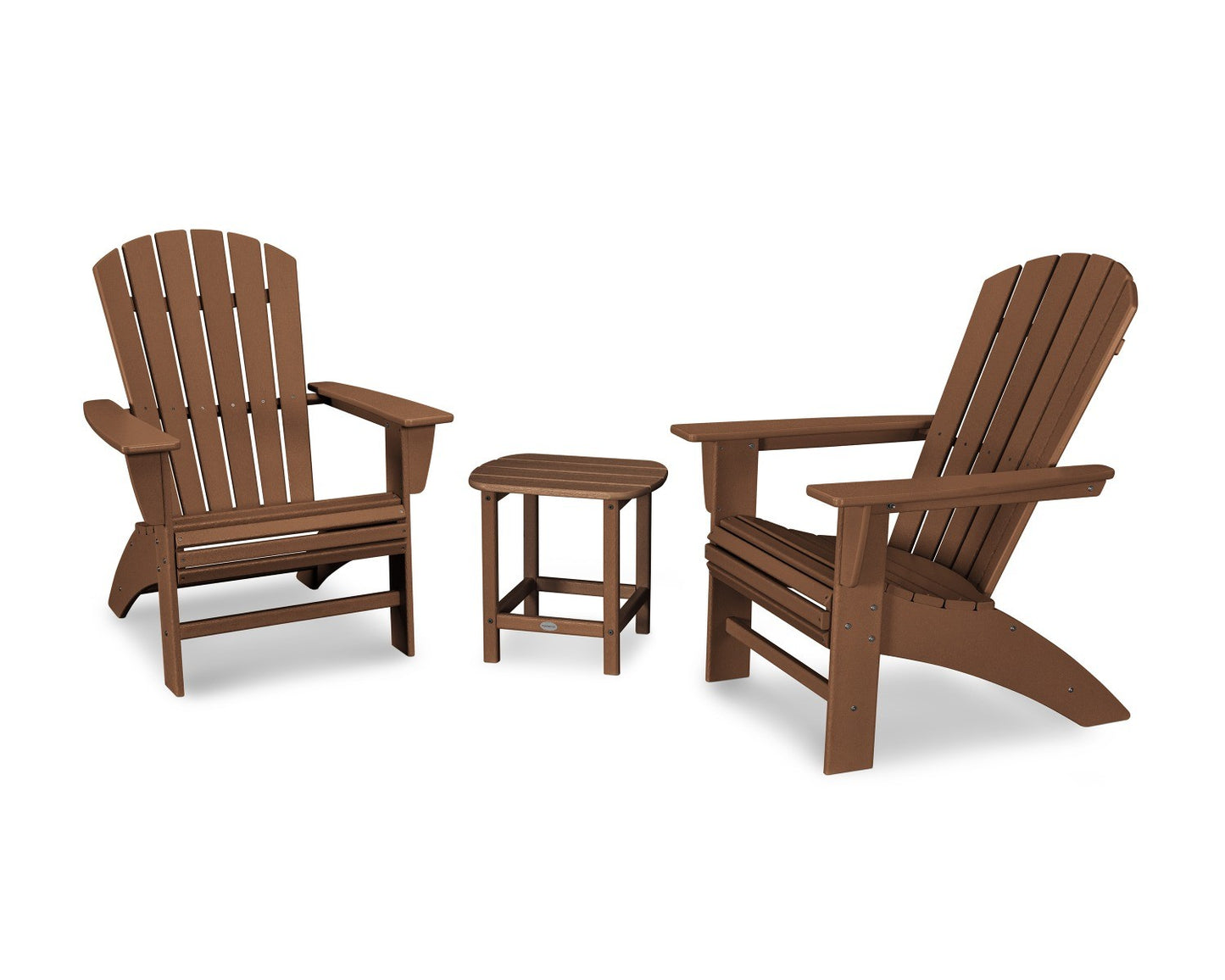 POLYWOOD Nautical 3-Piece Curveback Adirondack Set