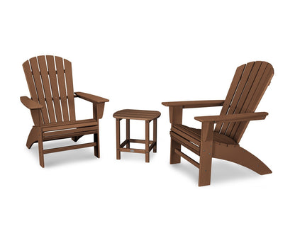 POLYWOOD Nautical 3-Piece Curveback Adirondack Set