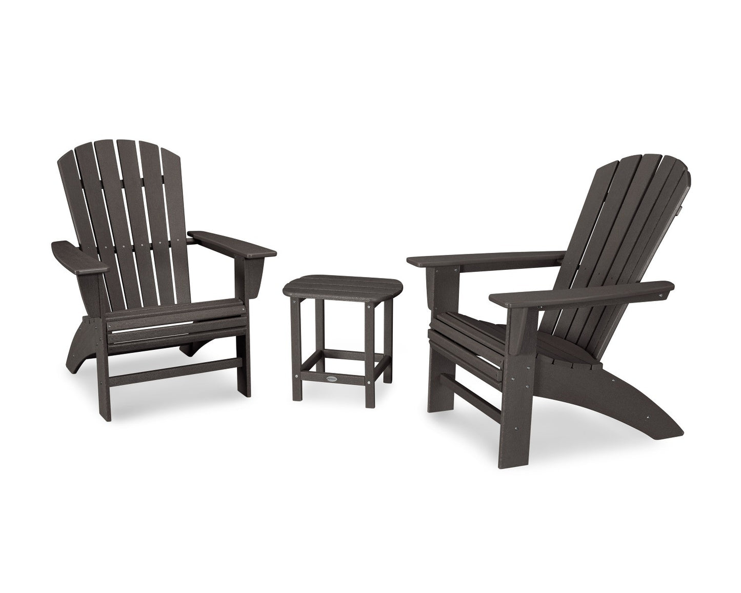 POLYWOOD Nautical 3-Piece Curveback Adirondack Set