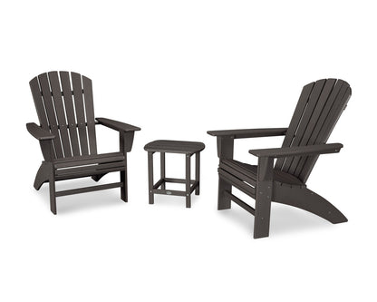 POLYWOOD Nautical 3-Piece Curveback Adirondack Set
