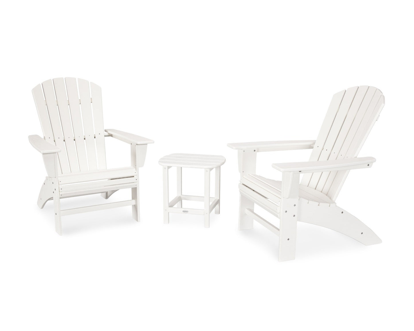 POLYWOOD Nautical 3-Piece Curveback Adirondack Set