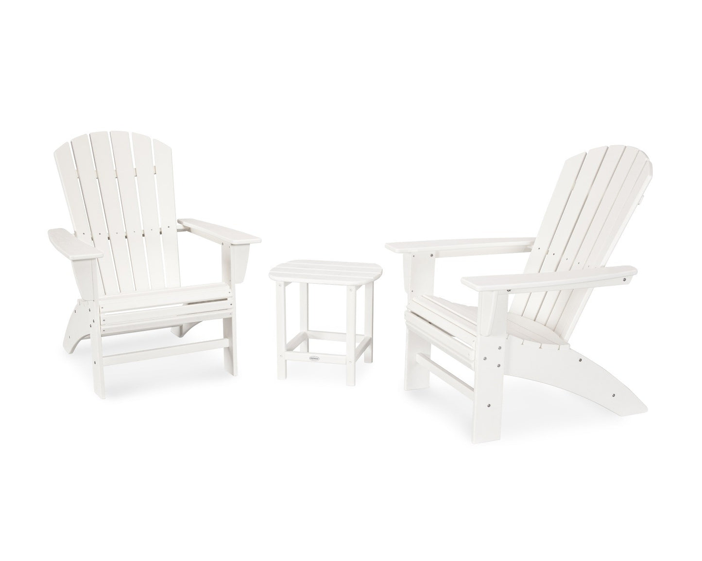 POLYWOOD Nautical 3-Piece Curveback Adirondack Set