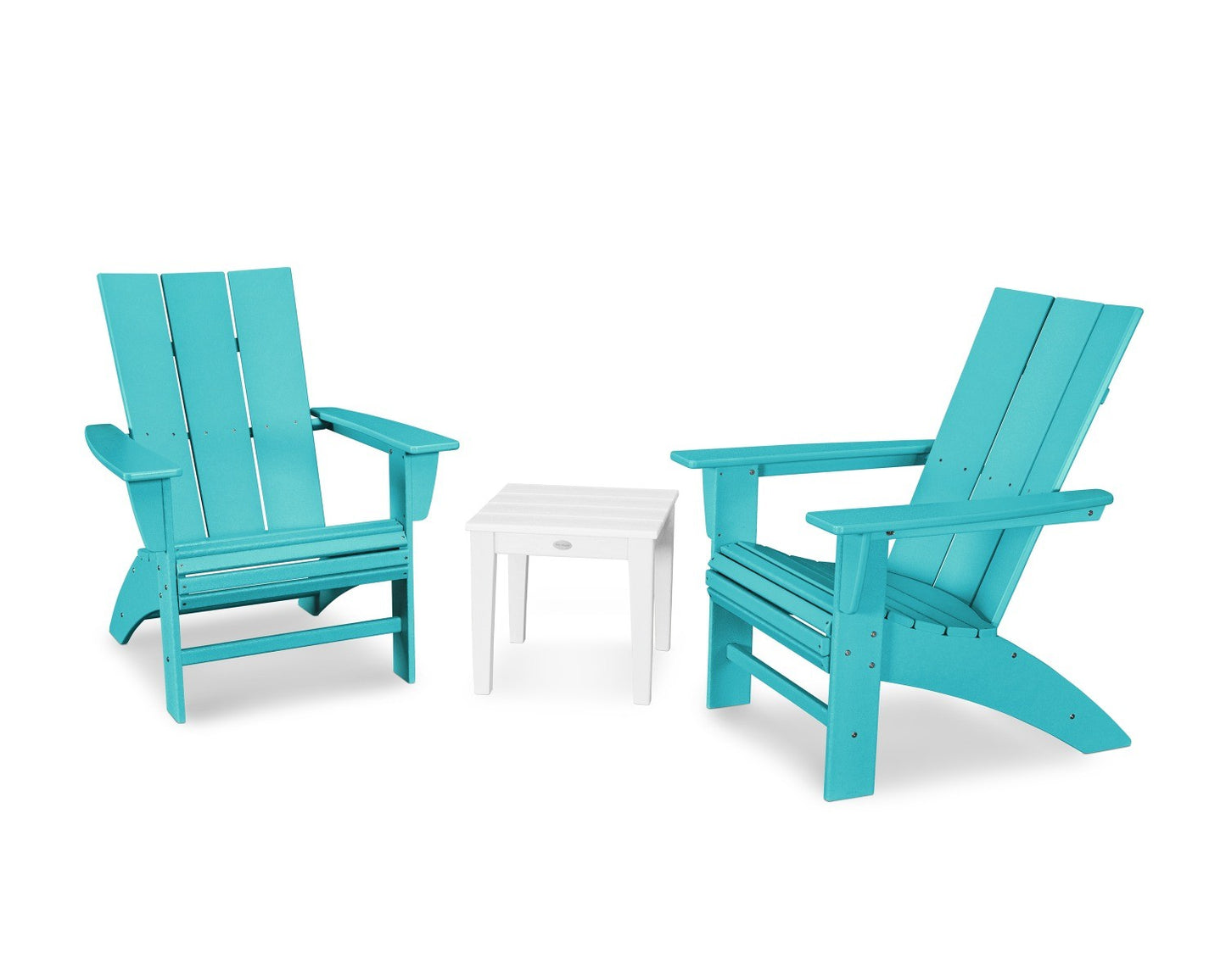 POLYWOOD Modern 3-Piece Curveback Adirondack Set