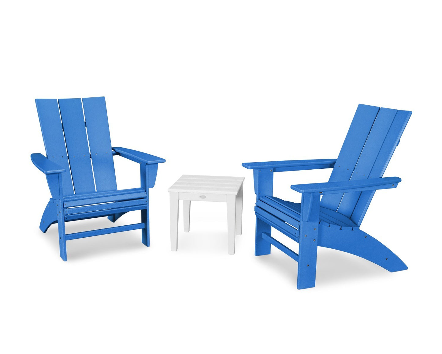 POLYWOOD Modern 3-Piece Curveback Adirondack Set