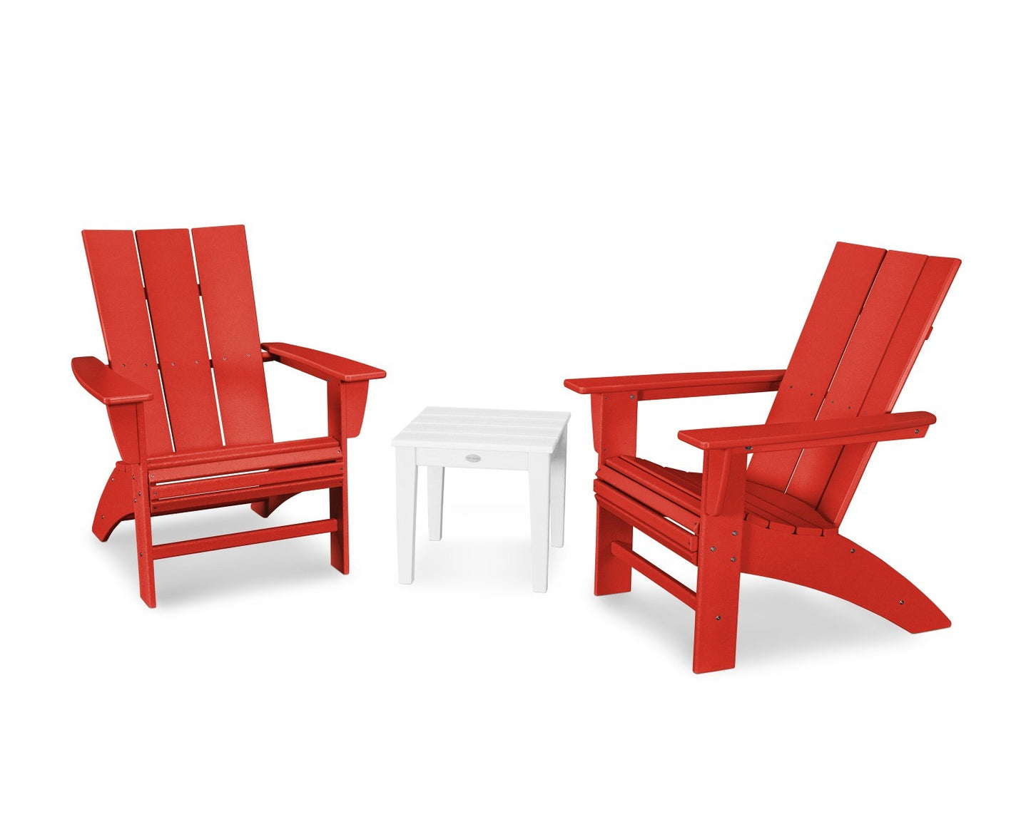 POLYWOOD Modern 3-Piece Curveback Adirondack Set