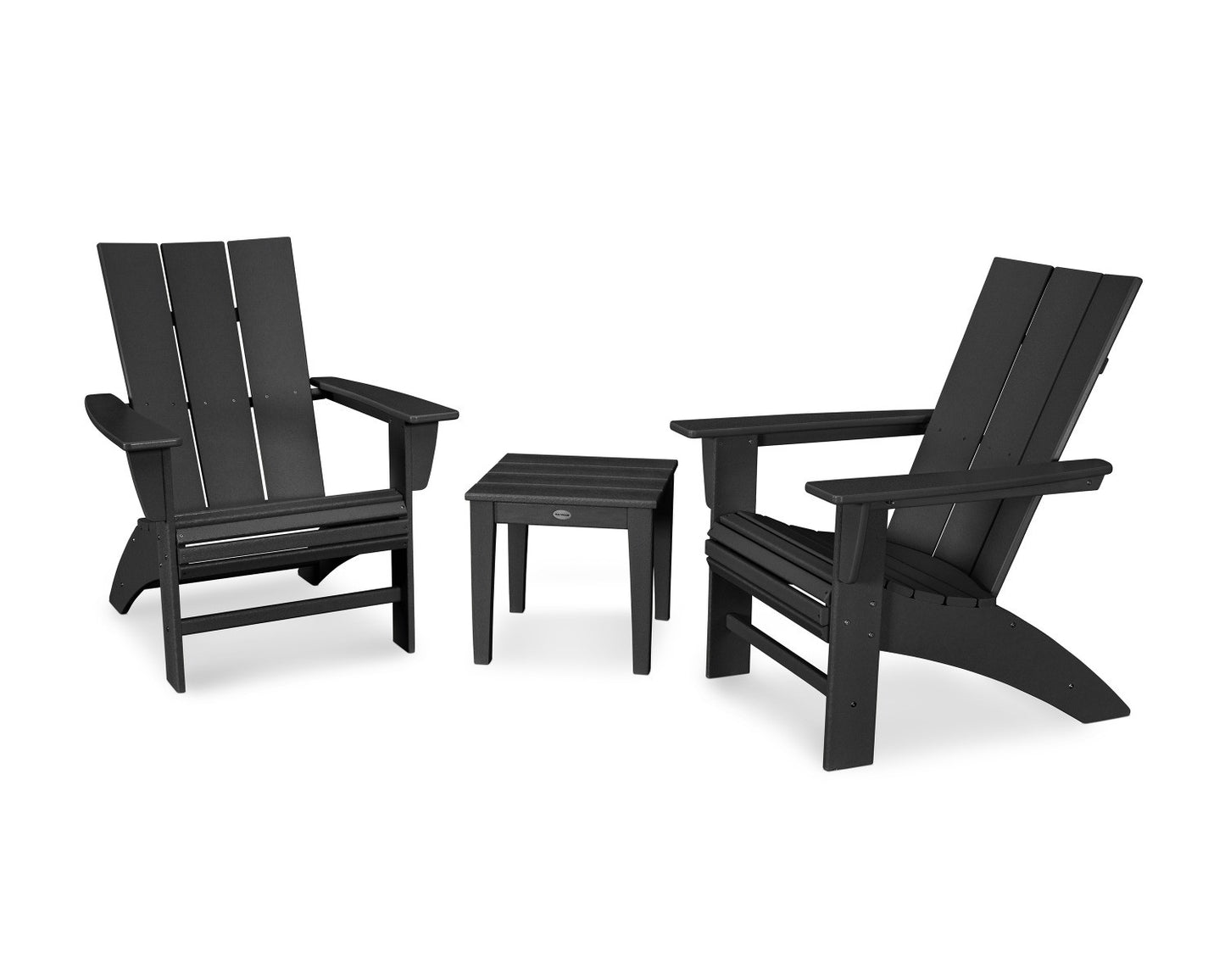POLYWOOD Modern 3-Piece Curveback Adirondack Set