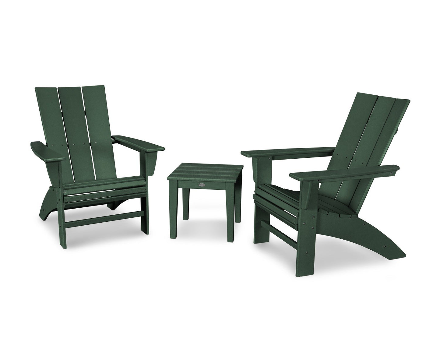 POLYWOOD Modern 3-Piece Curveback Adirondack Set