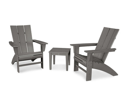 POLYWOOD Modern 3-Piece Curveback Adirondack Set