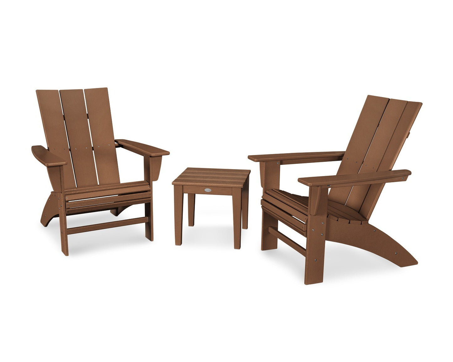 POLYWOOD Modern 3-Piece Curveback Adirondack Set