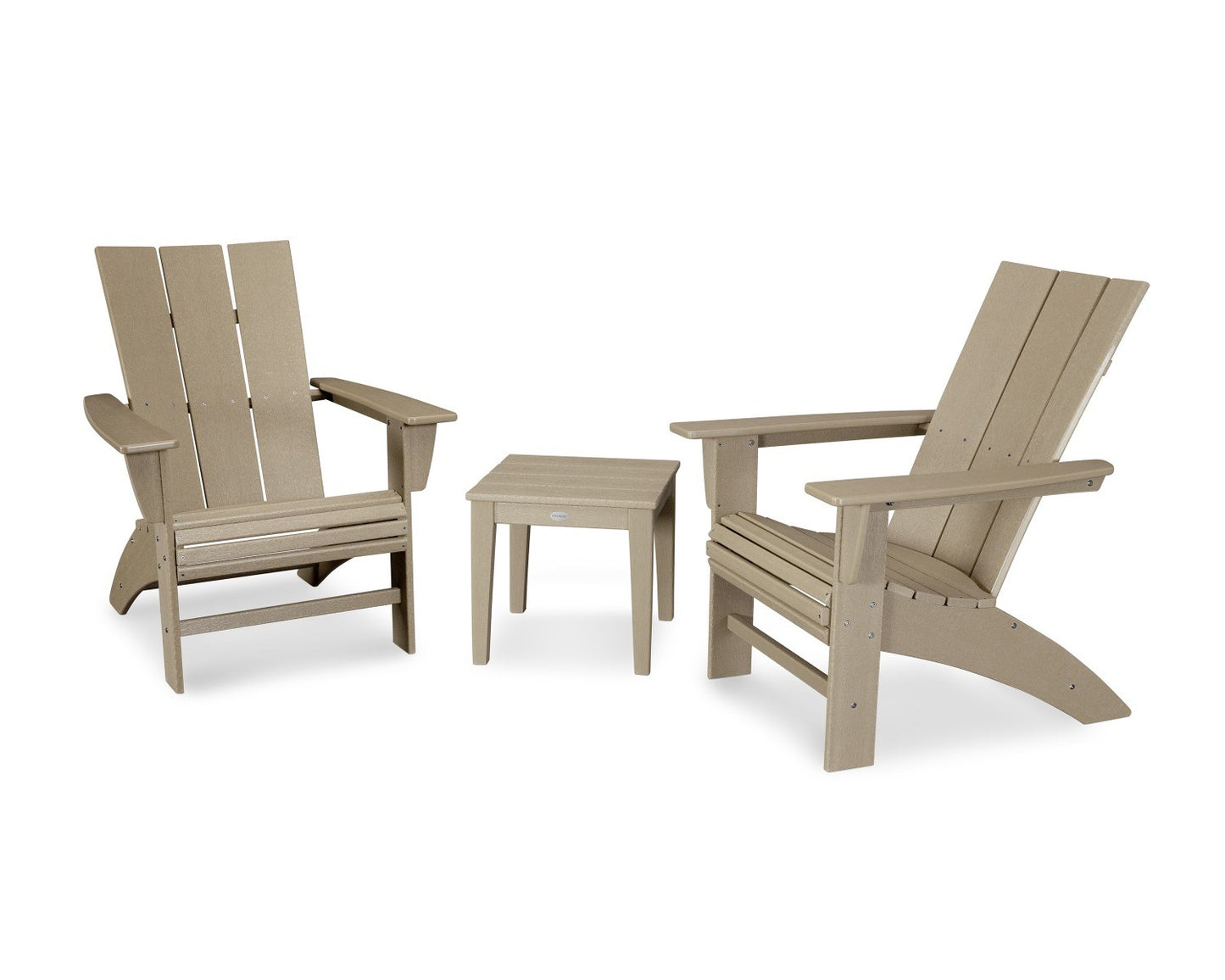 POLYWOOD Modern 3-Piece Curveback Adirondack Set