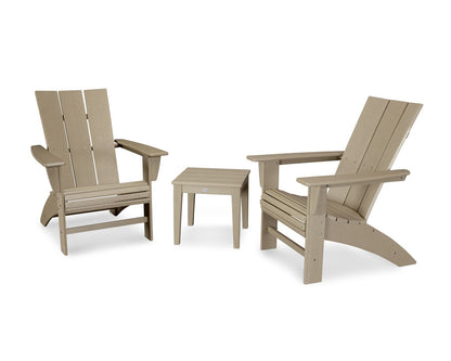 POLYWOOD Modern 3-Piece Curveback Adirondack Set