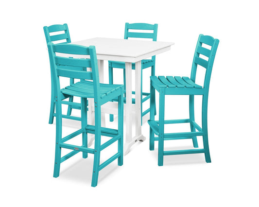 POLYWOOD La Casa Cafe 5-Piece Farmhouse Trestle Bar Set