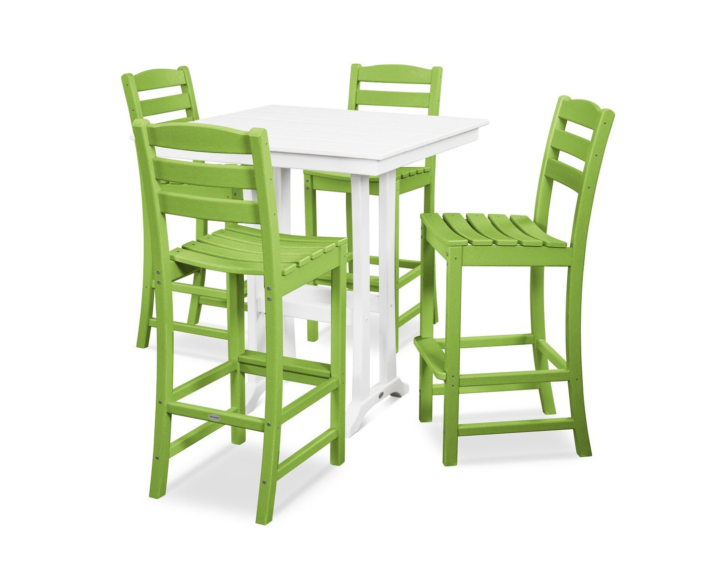 POLYWOOD La Casa Cafe 5-Piece Farmhouse Trestle Bar Set