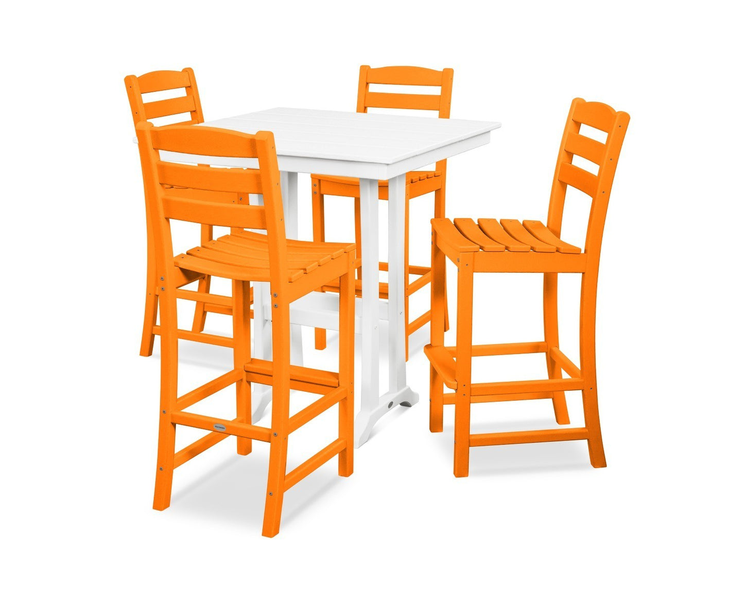 POLYWOOD La Casa Cafe 5-Piece Farmhouse Trestle Bar Set