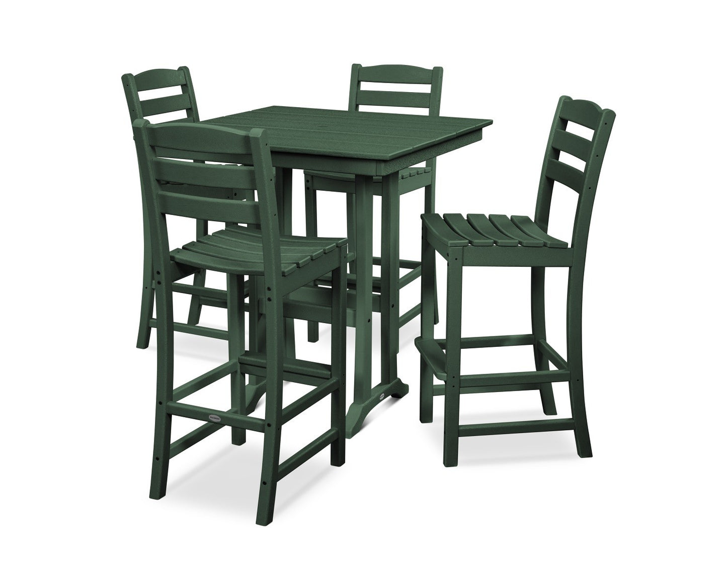 POLYWOOD La Casa Cafe 5-Piece Farmhouse Trestle Bar Set