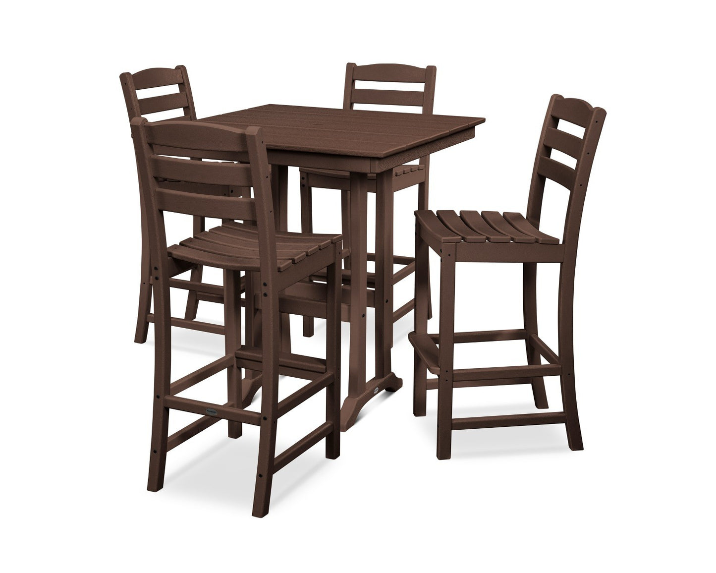 POLYWOOD La Casa Cafe 5-Piece Farmhouse Trestle Bar Set